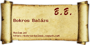 Bokros Balázs névjegykártya
