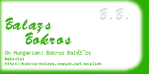 balazs bokros business card